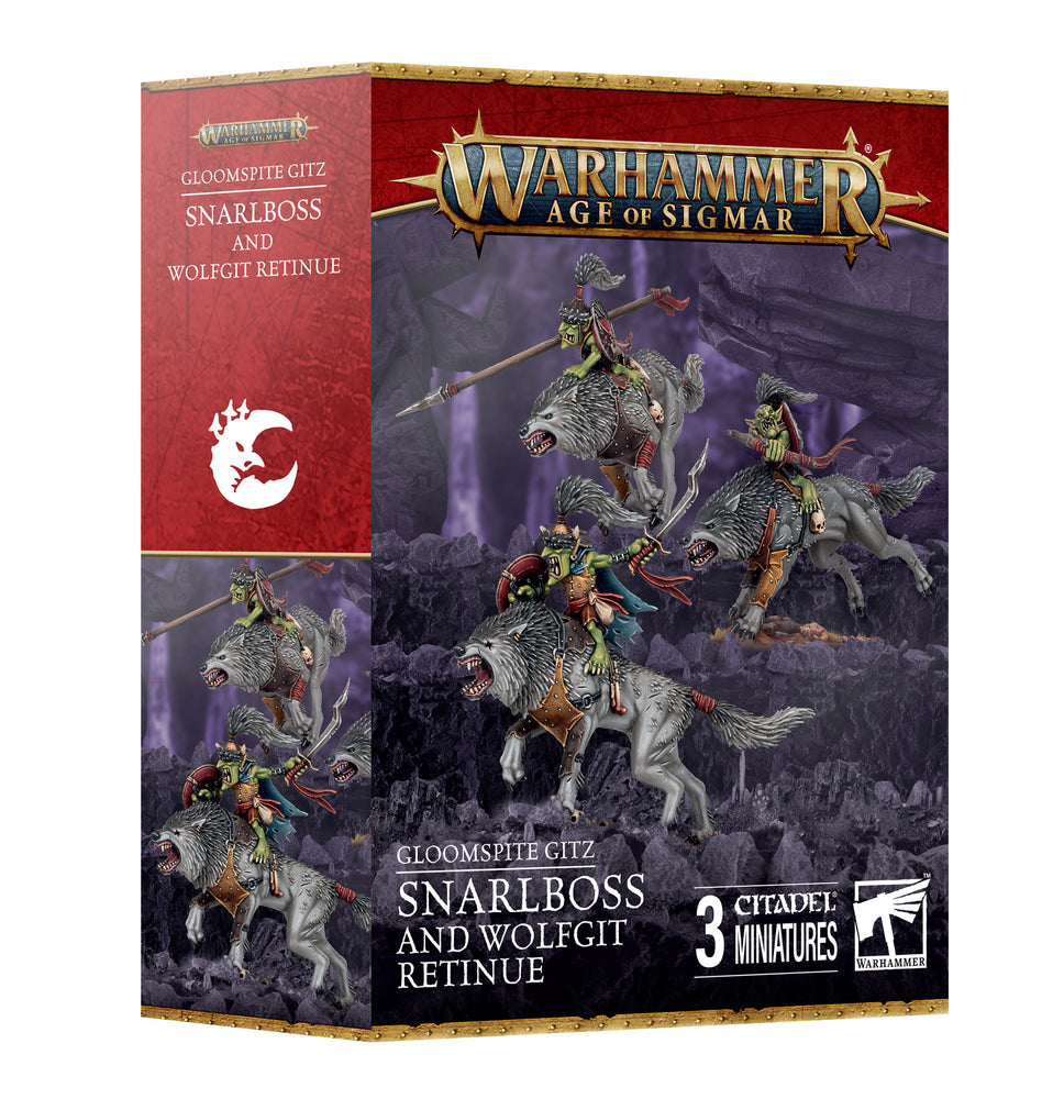 Warhammer Age of Sigmar Gloomspite Gitz: Snarlboss and Wolfgit Retinue