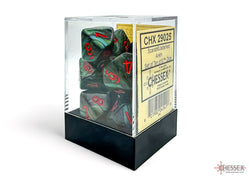 Dice Chessex: d10 Clamshell Ankh Scarab Jade/red (10)