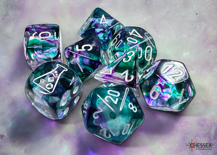 Dice Chessex: Poly 7 set Tube Lab Dice Nebula