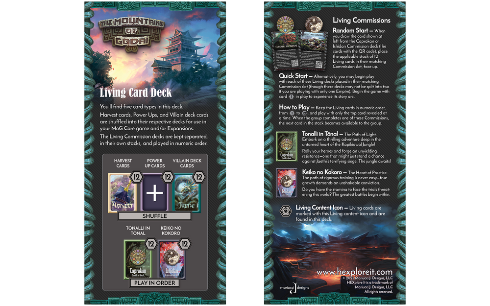 HEXplore It: 05 The Mountains of Godai Living Card Deck