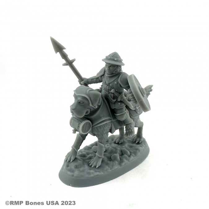 Mini Reaper Bones Dungeon Dwellers: Male Halfling Dog Rider
