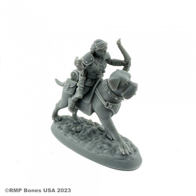 Mini Reaper Bones Dungeon Dwellers: Female Halfling Dog Rider