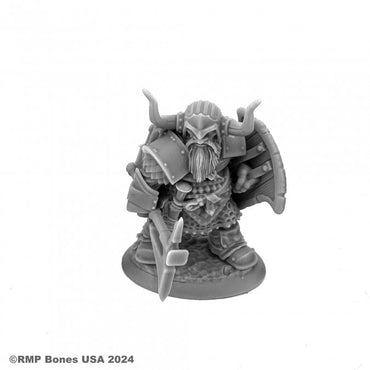 Mini Reaper Bones Dungeon Dwellers: Dromn Ironsworn, Dwarf Warrior
