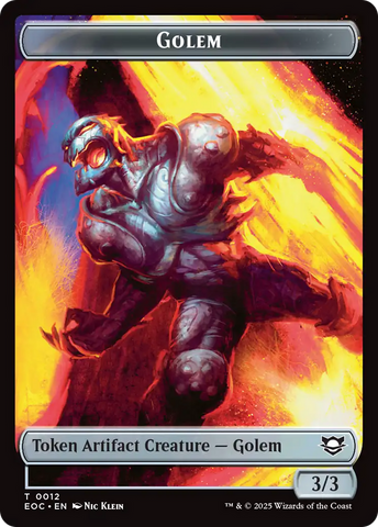 Copy // Golem (0012) Double-Sided Token [Edge of Eternities Commander Tokens]