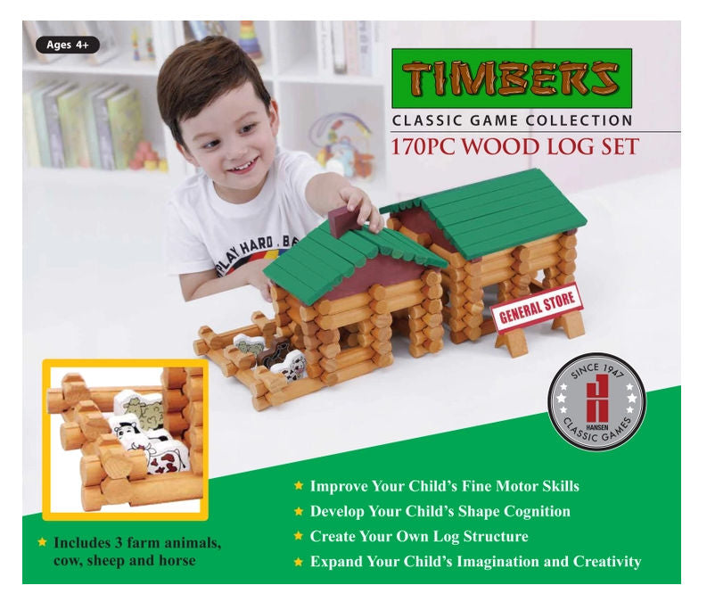Timbers Wood: Log Building Set 170 Piece