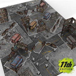 Mini Terrain Green Stuff World: Glasspack Footprints Base 11th edition for Wh40k compatible