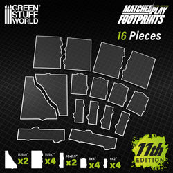 Mini Terrain Green Stuff World: Glasspack Footprints Base 11th edition for Wh40k compatible