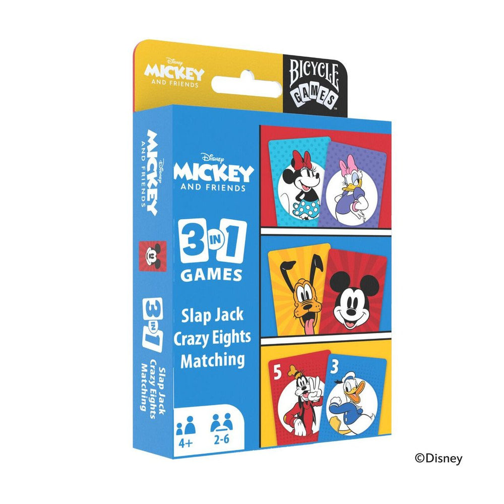 Card Game Bicycle Disney: Mickey and Friends 3 in 1 (Matching/Crazy Eights/Slap Jack)