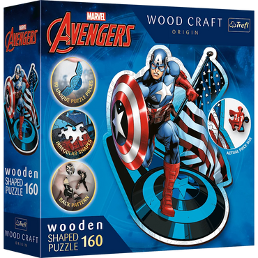 Puzzle Trefl: Wood  160 piece Marvel: Fearless Captain America