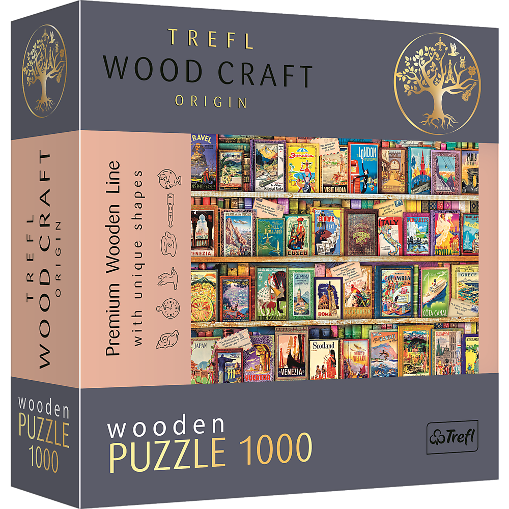 Puzzle Trefl: Woodcraft 1000 piece World Travel Guides, Woodcraft