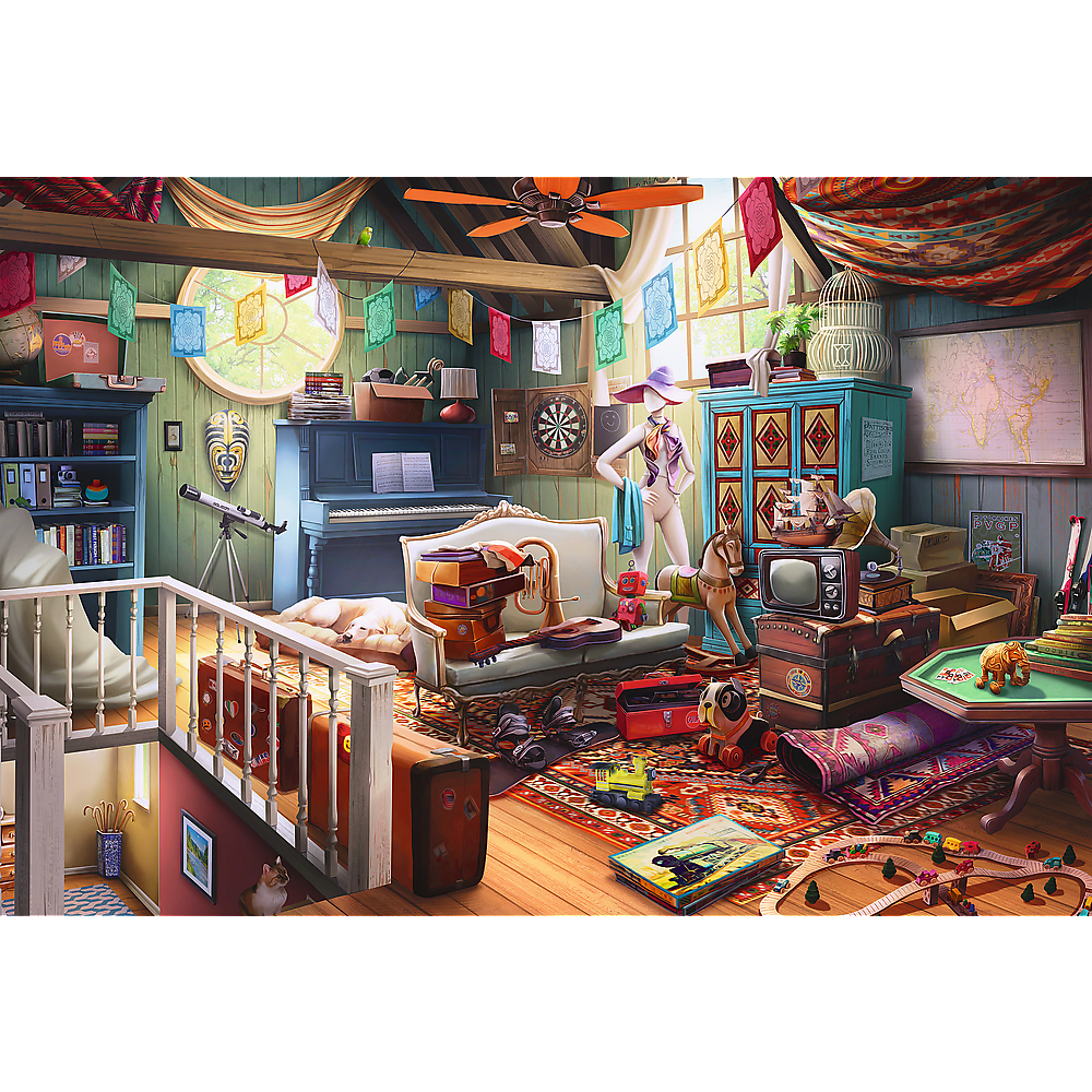 Puzzle Trefl: Wooden 500+1 piece Treasures in the Attic