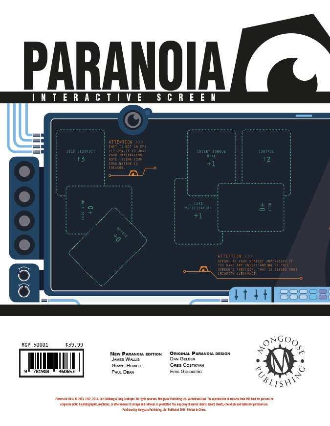 Paranoia: GM Screen