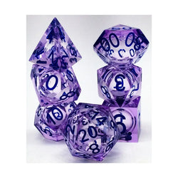 Dice Chronicle: Poly 7 Set Cube Liquid Core Molten