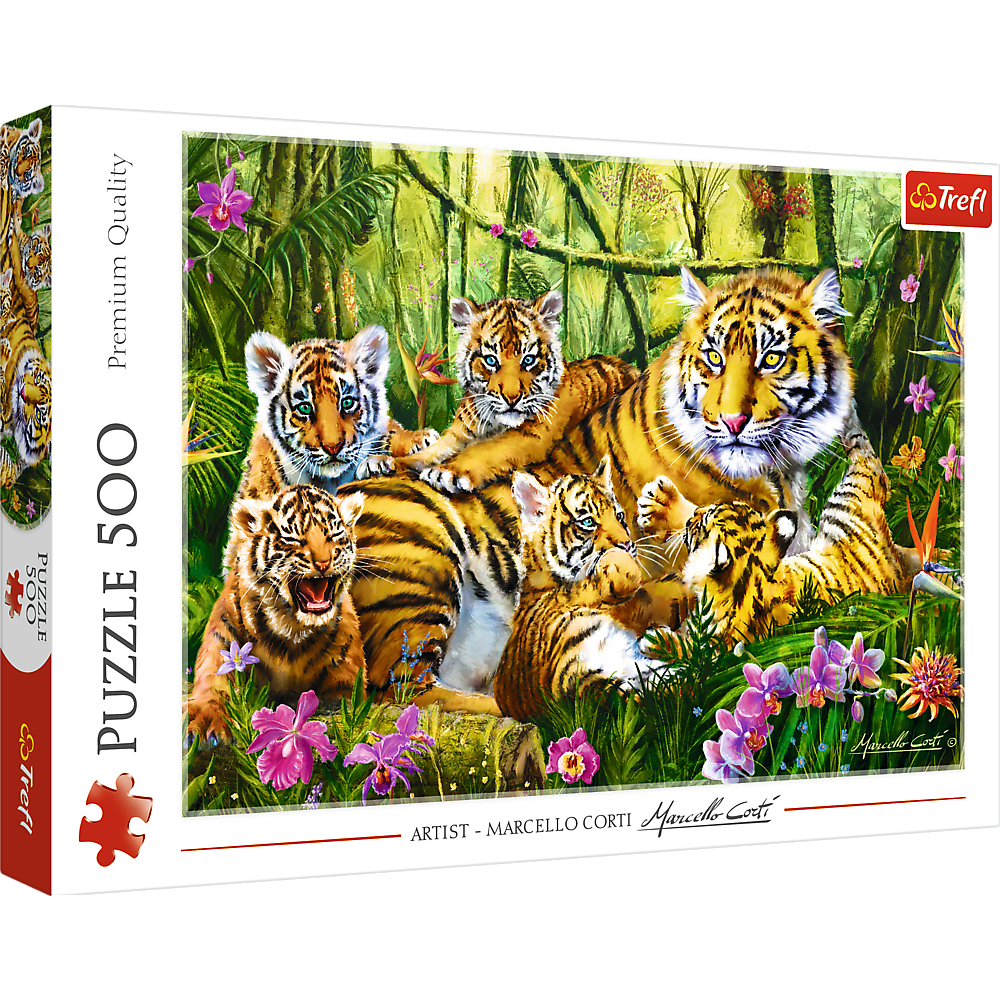 Puzzle Trefl:  500 piece Family of Tigers