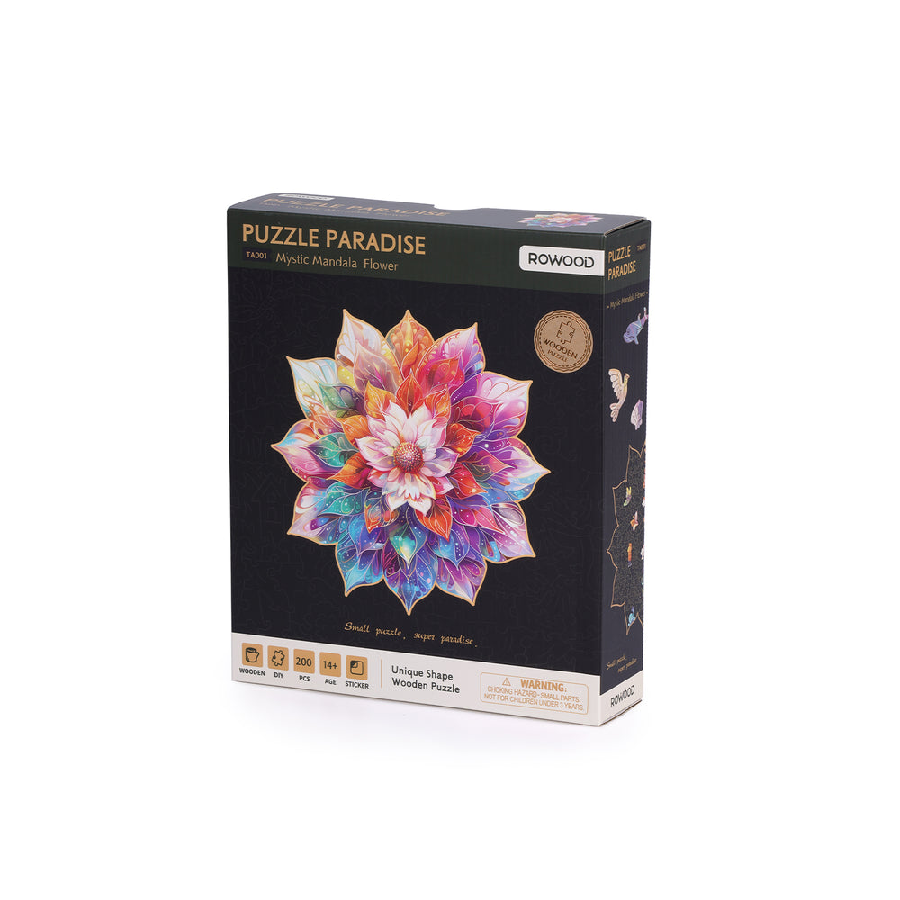 Puzzle Robotime: Wooden 200 piece Mystic Mandala Flower