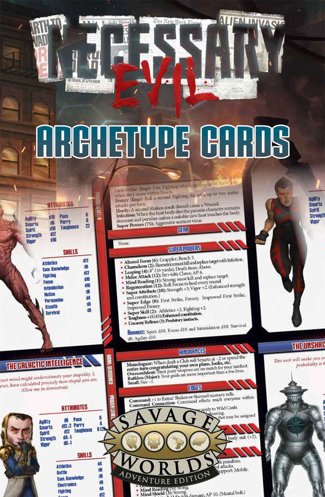 Savage Worlds Necessary Evil: Archetype Cards