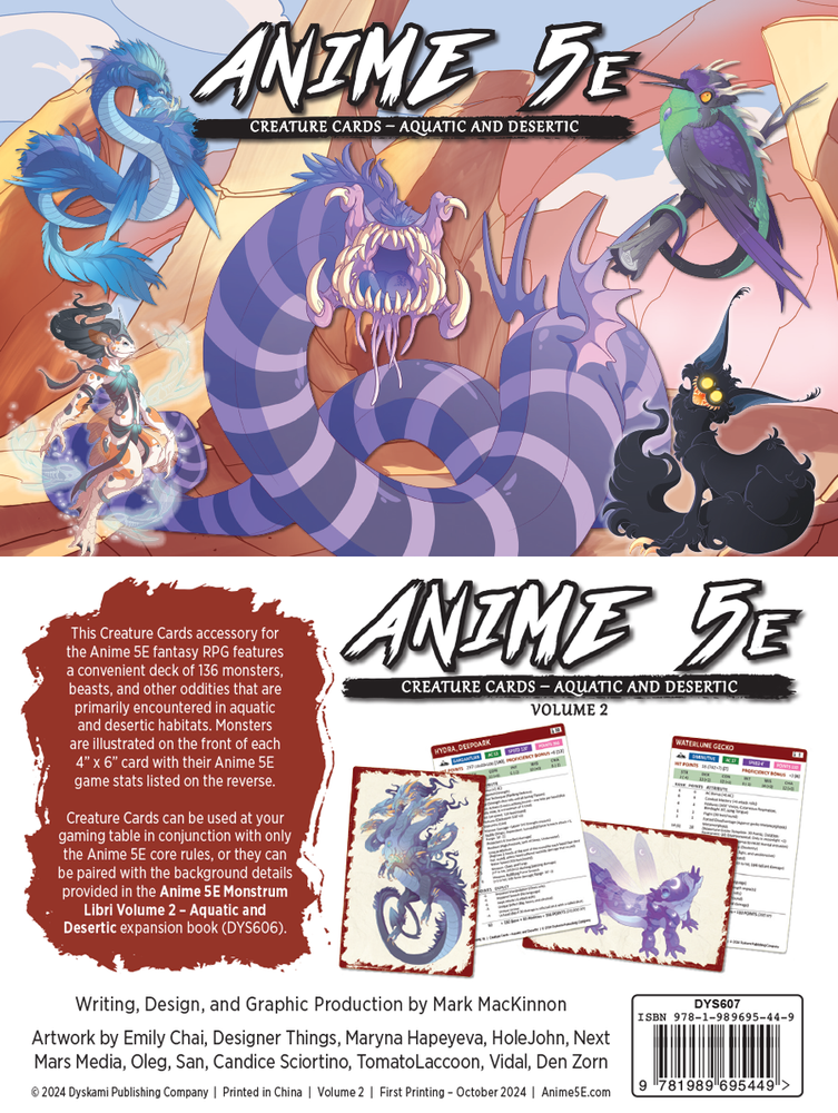 Dungeons & Dragons Anime: Creature Cards Volume 2: Aquatic And Desertic