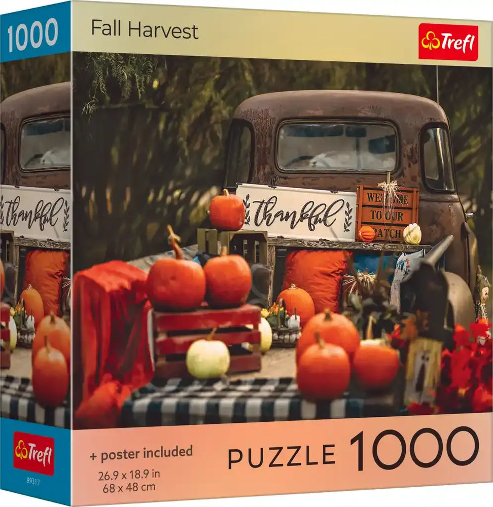 Puzzle Trefl: 1000 Piece Fall Harvest with Poster (Trefl Red)