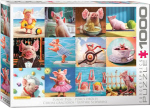 Puzzle Eurographics: 1000 piece Funny Pigs by Lucia Heffernan