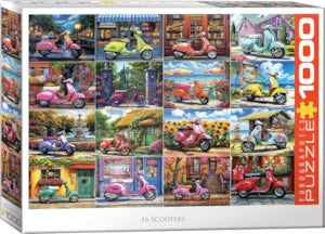 Puzzle Eurographics: 1000 piece 16 Scooters By Bigelow Illustrations