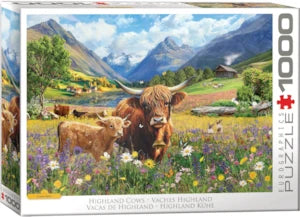 Puzzle Eurographics: 1000 piece Highland Cows by Leann Kate