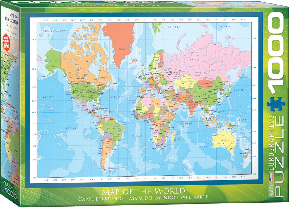 Puzzle Eurographics: 1000 piece Map of the World - Topographical