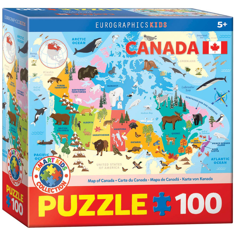 Puzzle Eurographics:  100 large piece Map Canada Illustrated