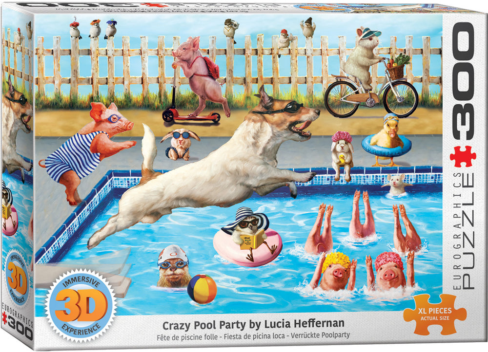Puzzle Eurographics:  300 piece 3D lenticular Crazy Pool Day
