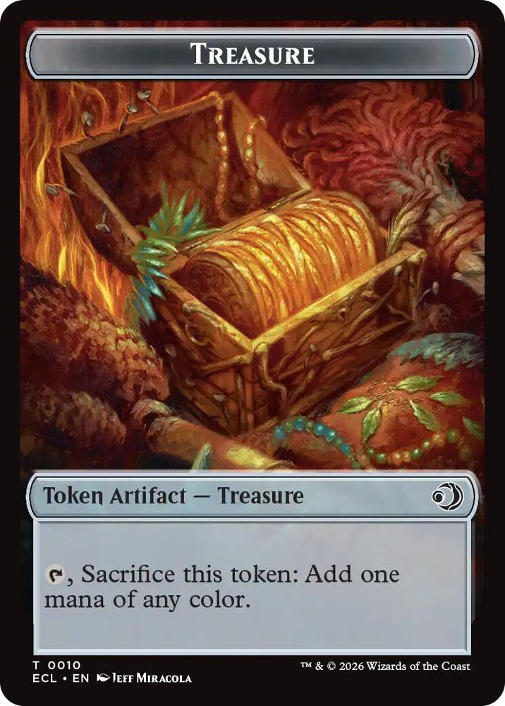 Elf // Treasure Double-Sided Token [Lorwyn Eclipsed Tokens]