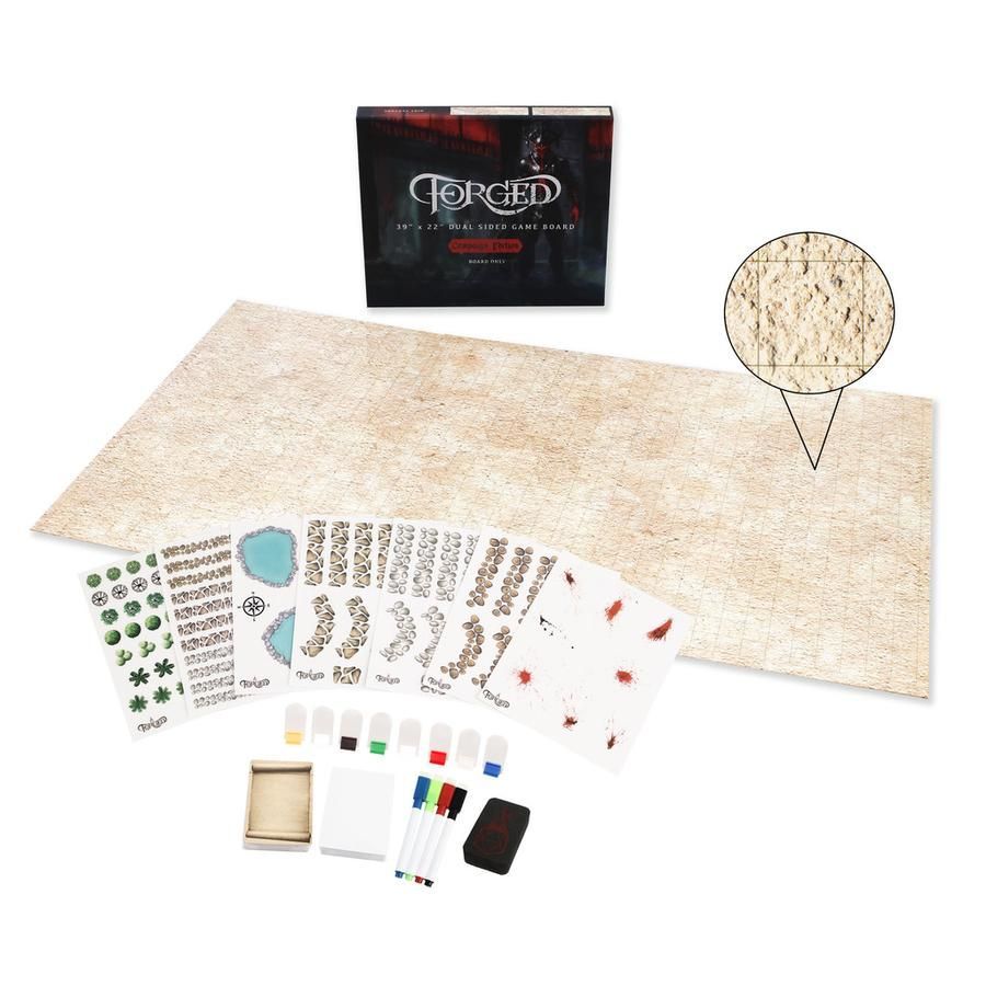 BattleMat Forged: Deluxe Campaign Edition 39" x 22" Dry Erase w/Grid and Hex Map Pattern