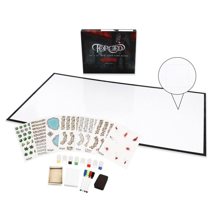 BattleMat Forged: Deluxe Campaign Edition 39" x 22" Dry Erase w/Grid and Hex Map Pattern