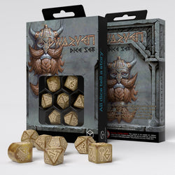 Dice Q-Workshop: Poly 7 Set Dwarven Dice Set: Gold