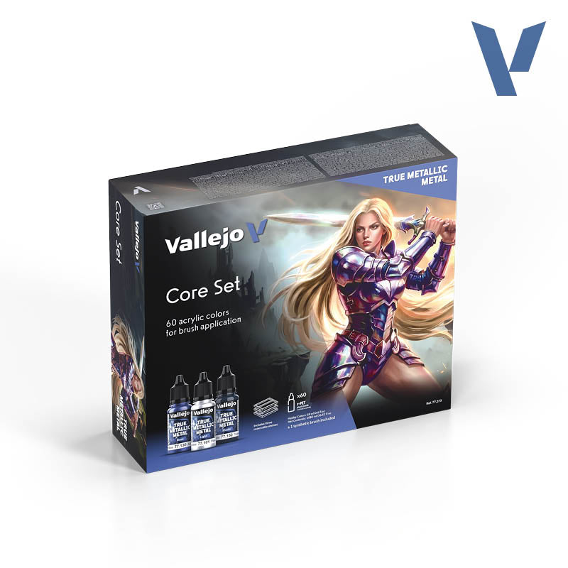 Paint Vallejo True Metallic Metal Set: Core Set (60 Colors) (Special Box), 18 ml.