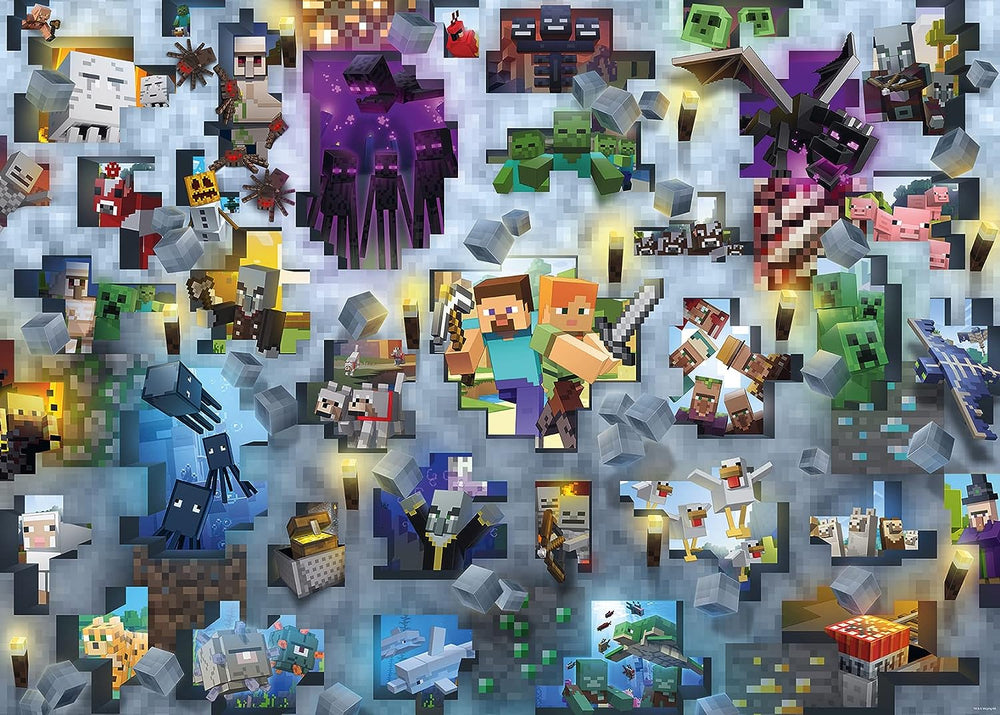 Puzzle Ravensburger: 1000 piece Minecraft: Mobs