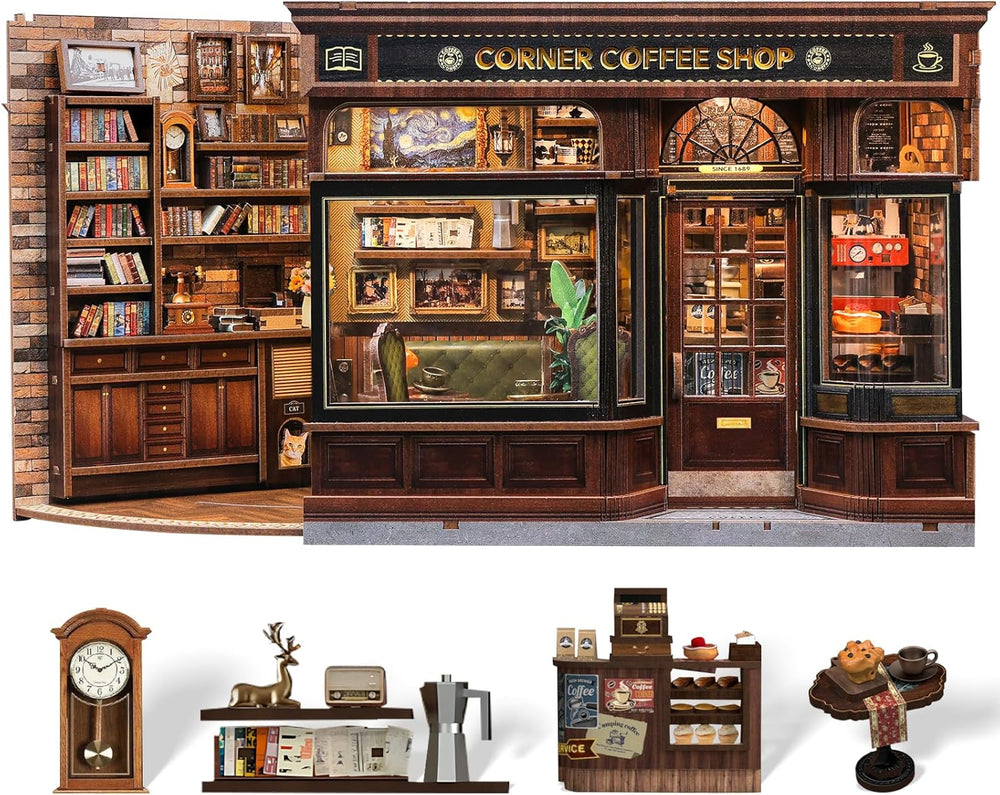 Cutebee Book Nook: Coffee & Home Book Nook