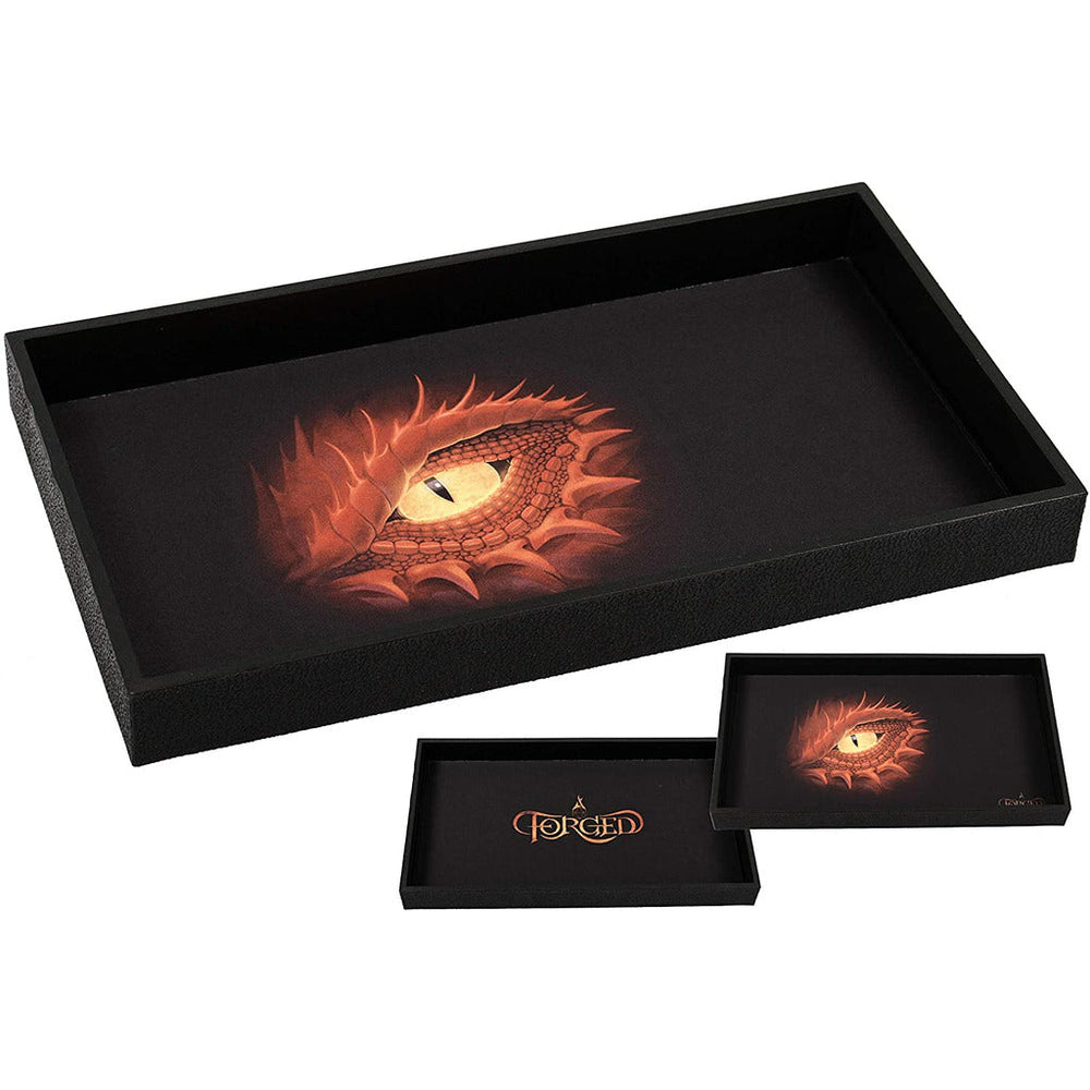 Dice Tray Forged: 14in w/Double Sided and Removable Neoprene Rolling Dice Mat