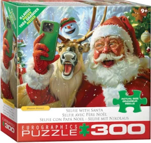 Puzzle Eurographics:  300 large piece Selfie with Santa by Shawna Steward