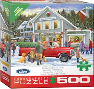 Puzzle Eurographics:  500 large piece Merry Christmas Store by Greg Giordano