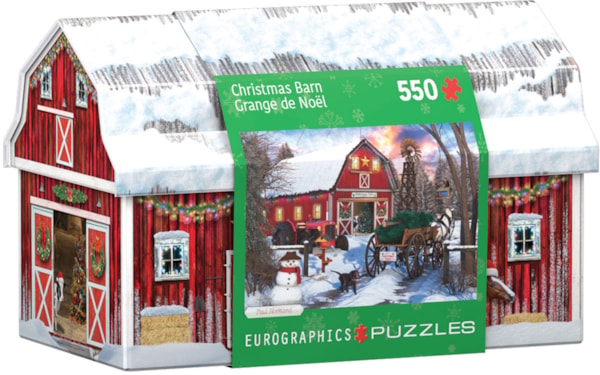 Puzzle Eurographics:  550 piece Holiday Barn Tin