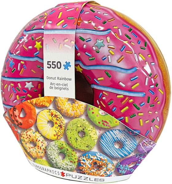 Puzzle Eurographics:  550 piece Donut Rainbow Tin