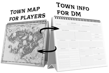 Worlds at a Glance RPG: Towns & Villages Customizable Sticker Maps & Notebook