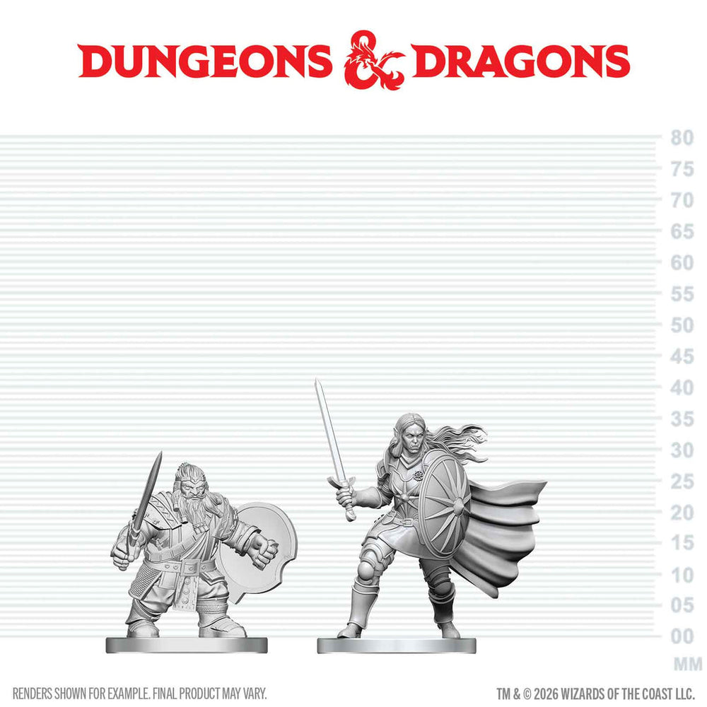 Mini Dungeons & Dragons Nolzur's Marvelous: Dwarf Fighter & Orc Paladin