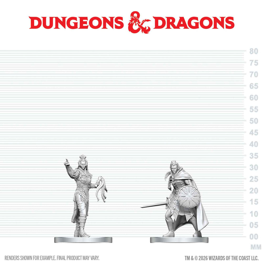 Mini Dungeons & Dragons Nolzur's Marvelous: Drow Elite Warrior & Drow Priestess of Lolth