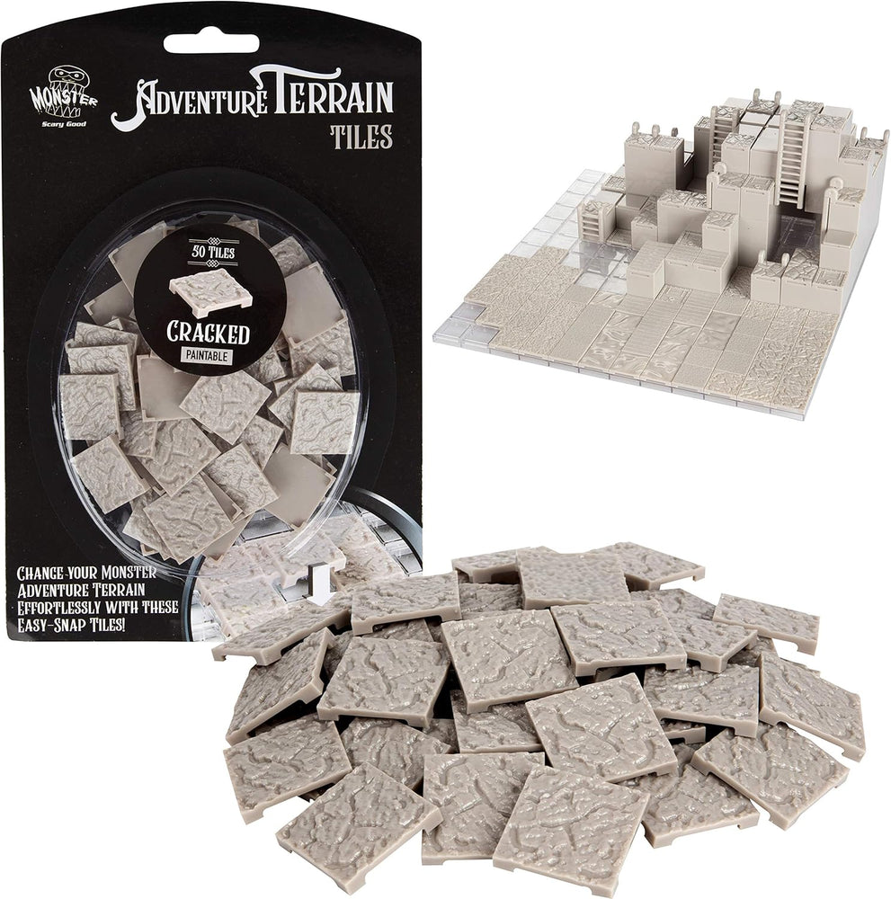 Terrain Monster Painted: Cracked Rock Tiles (50pc)