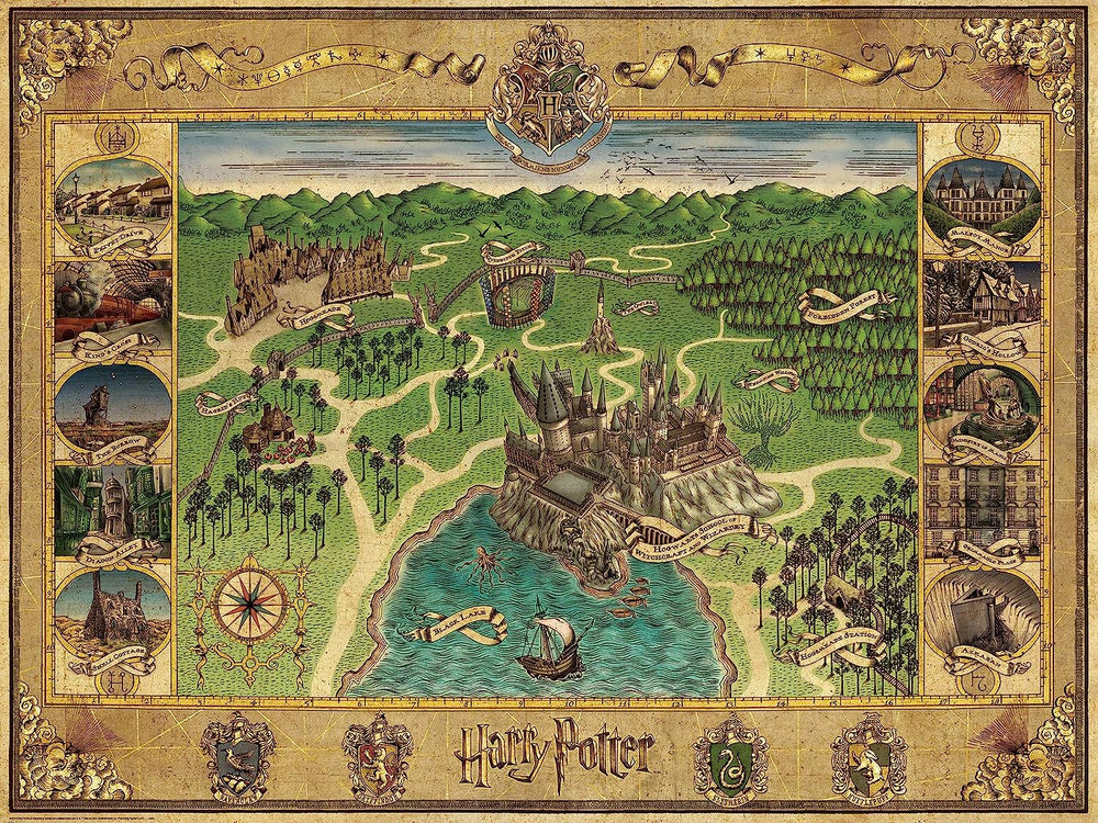 Puzzle Ravensburger: 1500 piece Harry Potter: Hogwarts Map