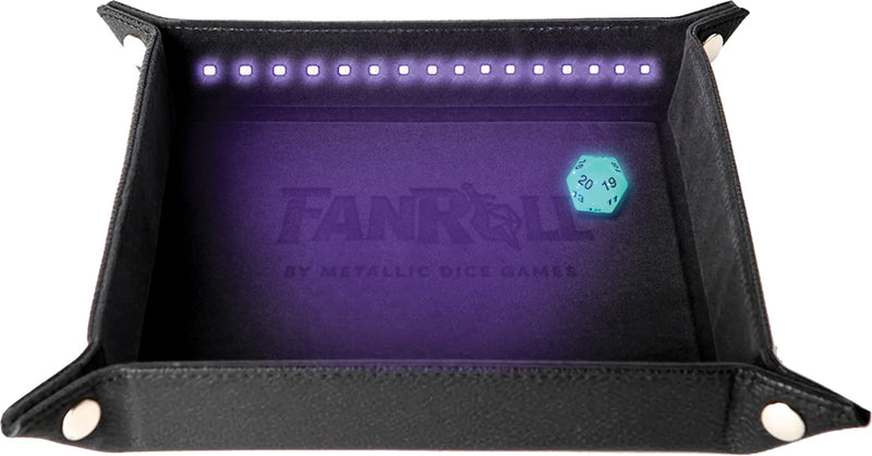 Dice Tray Metallic Dice Games: Blacklight with d20