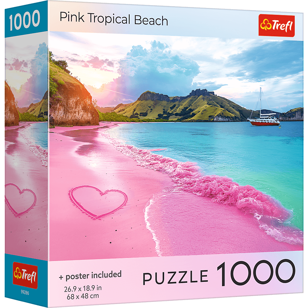 Puzzle Trefl: 1000 piece Pink Tropical Beach