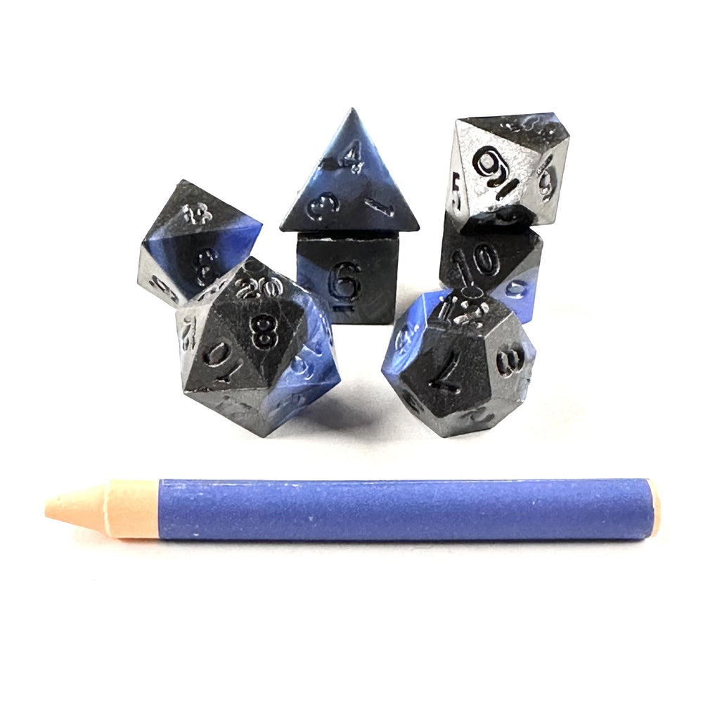 Dice Black Oak: Poly 7 Set Advanced Dice & Crayon