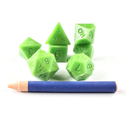 Dice Black Oak: Poly 7 Set Advanced Dice & Crayon