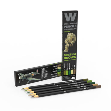 Weathering Pencils: Set - Green & Brown